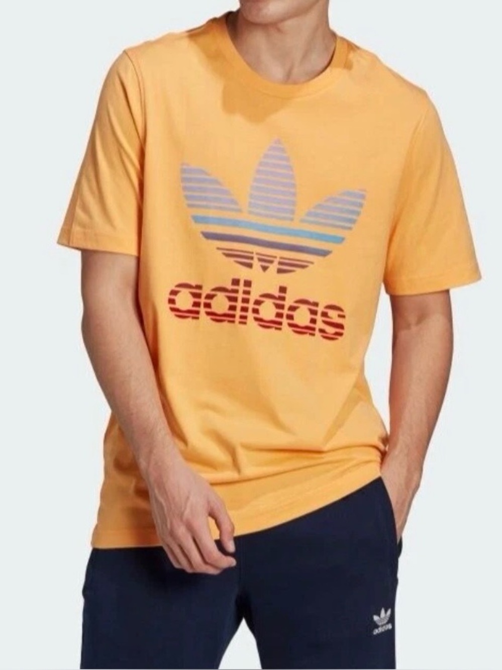 Adidas Originals Trefoil Ombre T-shirt Hazy Orange Mens Size Medium